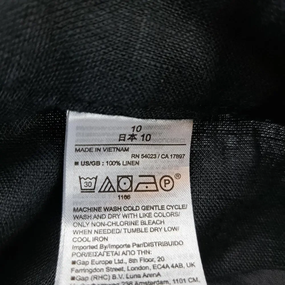 Banana Republic Pants Womens 10 Black 100% Linen Ankle Lightweight Career Office